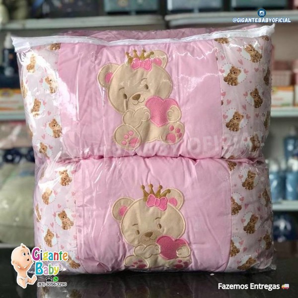 KIT BERÇO HGG CERCADO BORD 6 PÇ FEM - ROSA BB / URSA....79097820689309