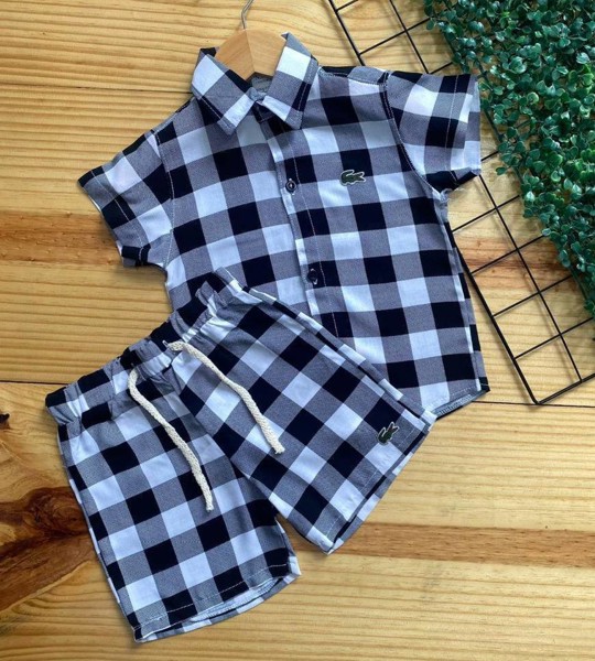 CONJ XADREZ LACOSTE MAURICINHO NSA MASC = MARINHO BR - TAM.2....7891459192964