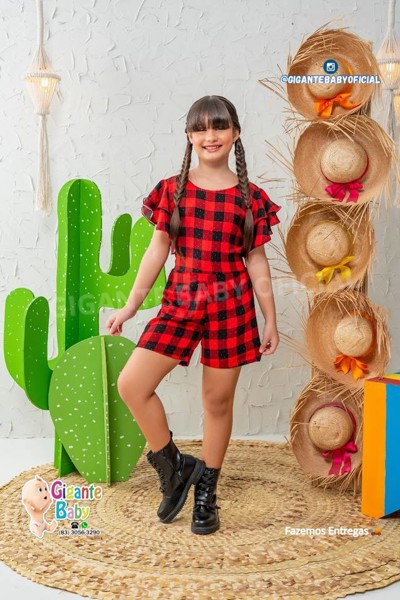 MACAQUITO XADREZ POLLY MAITE - VERMELHO = TAM.6....7899885060260