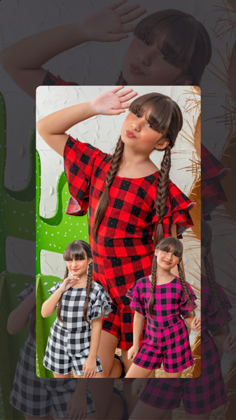 MACAQUITO XADREZ POLLY MAITE - VERMELHO = TAM.6....7899885060260