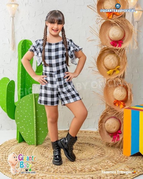 MACAQUITO XADREZ POLLY MAITE - PRETO = TAM.4....7890698823714