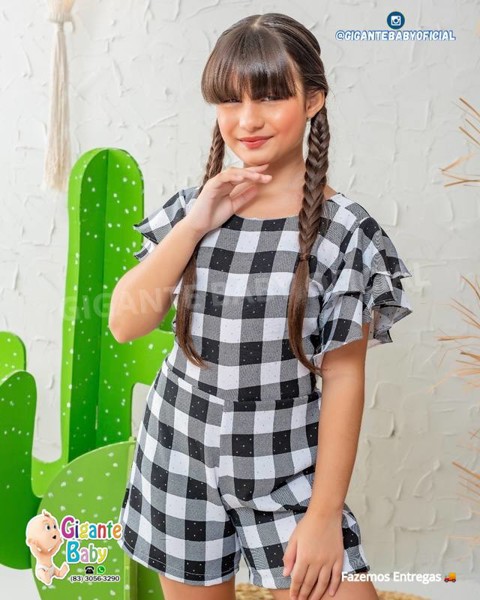 MACAQUITO XADREZ POLLY MAITE - PRETO = TAM.6....7893618362652