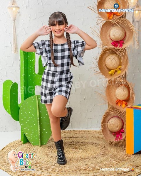 MACAQUITO XADREZ POLLY MAITE - PRETO = TAM.8....7895833947478