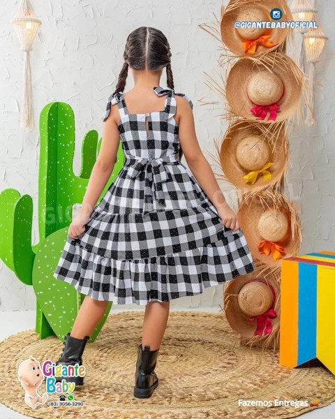 VESTIDO XADREZ POLLY LAIS - BRANCO = TAM.4....7892444125370
