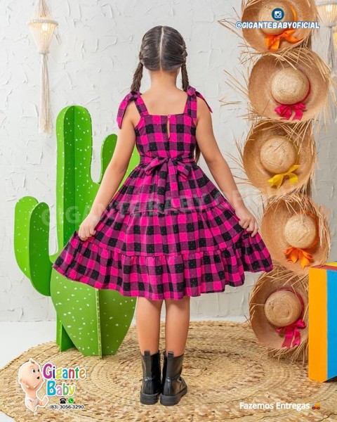 VESTIDO XADREZ POLLY LAIS - VERMELHO = TAM.4....7897599971353