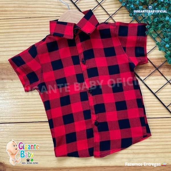 CAMISA POLO XADREZ VISCOSE NSA MASC = VERMELHO - TAM.6....7895540535098