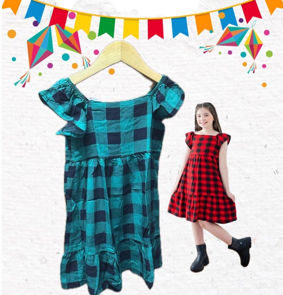 VESTIDO XADREZ INF LILI BEIJ PRINCESA = VERDE - TAM-4....7896312839222