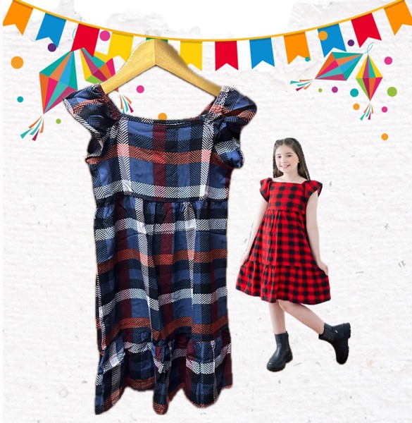 VESTIDO XADREZ INF LILI BEIJ PRINCESA = AZUL - TAM-4....7891254572343