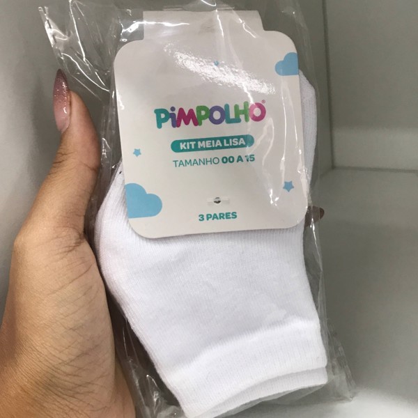 KIT MEIA PIMPOLHO CANO ALTO LISA C/3P 00-15 UNISSEX - BR/CZ