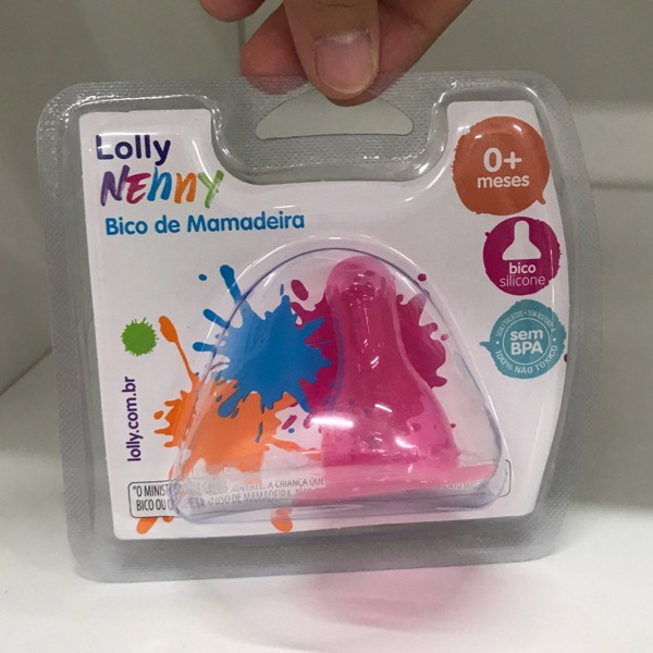 BICO DE MAMADEIRA LOLLY COLOR RED - ROSA