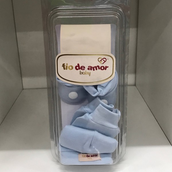 KIT DE TRICO FIO DE AMOR C/3 PÇ COTTON LISO RN 10071 - AZUL...7898722990722