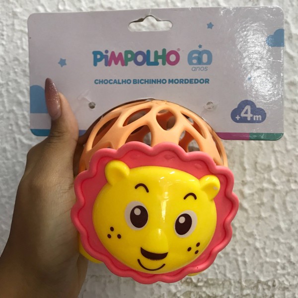 CHOCALHO BICHINHO UNISSEX PIMPOLHO AMARELO/LEAO
