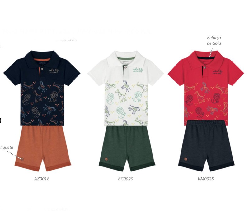 CONJ KAMYLUS MASC PMG POLO SAFARI - TAM.G = BRANCO  43787...7908925725141