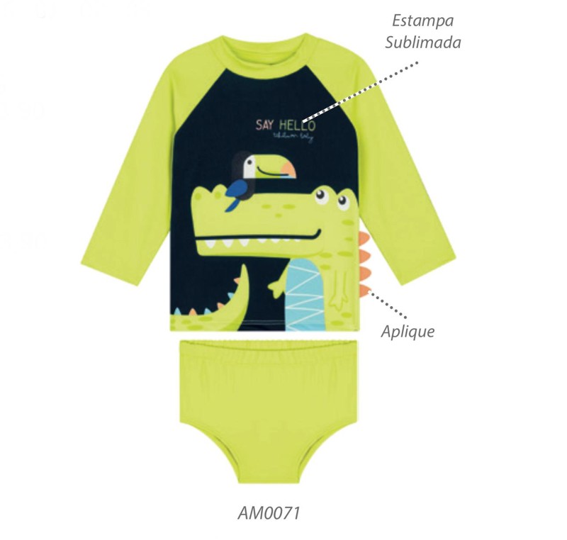 CONJ KAMYLUS MASC UV TCHIBUM DINO PMG - TAM.G = AMARELO  43823...7908925751324