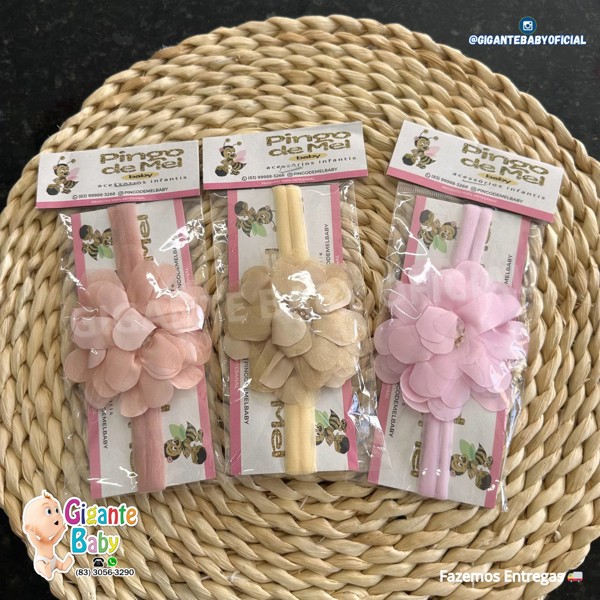 TIARA FX FINA C/ ROSA E STRASS PINGO DE MEL....7896934020367