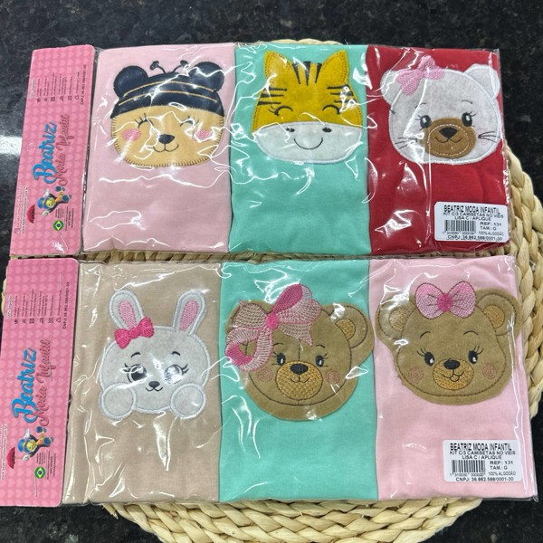 KIT CAMISETA C/3 BORD APL BEATRIZ 131 FEM - TAM.G...79097820689468