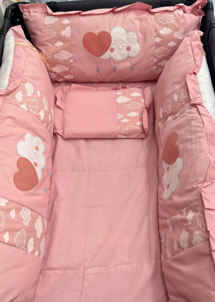 KIT BERÇO HGG CERCADO BORD 6 PÇ FEM - ROSA BB / URSA....79097820689309