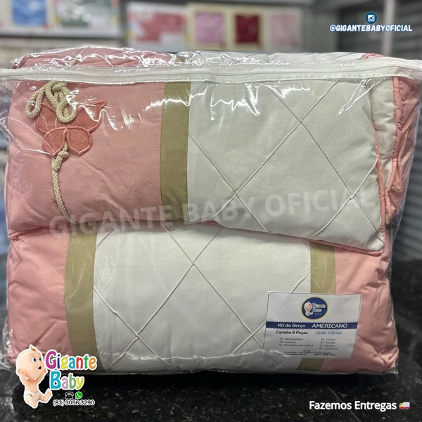 KIT BERÇO HGG AMERICANO CHIC 8 PÇ FEM - ROSE / JARDIM BORBOL.....79097820689234