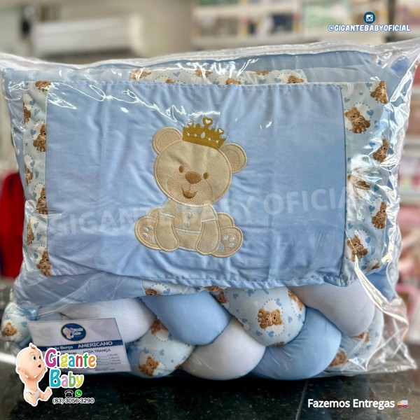 KIT BERÇO HGG AMER MEIA TRANÇA 9 PÇ MASC - AZUL / URSO....79097820689229