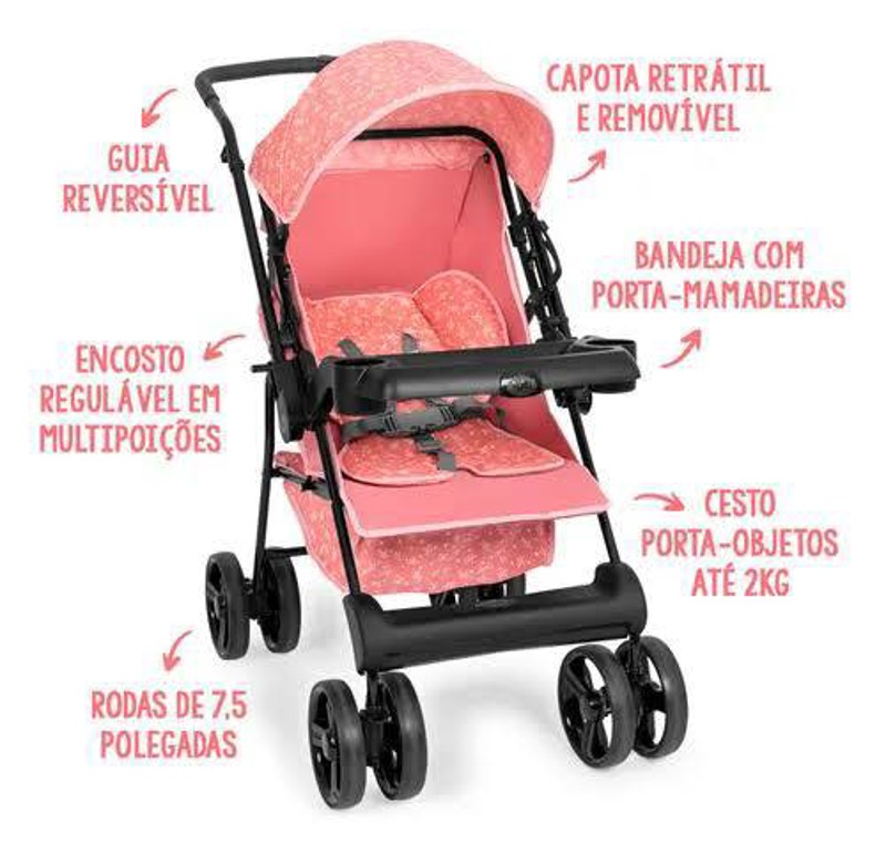 CARRINHO TUTTI SOLARE - ROSA....7898431501448