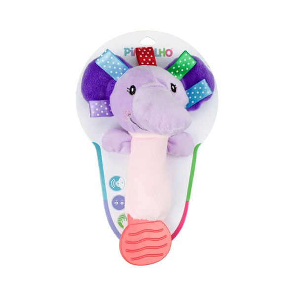 CHOCALHO C/ MORDEDOR PIMPOLHO - ROXO/ELEFANTE....7908161344175