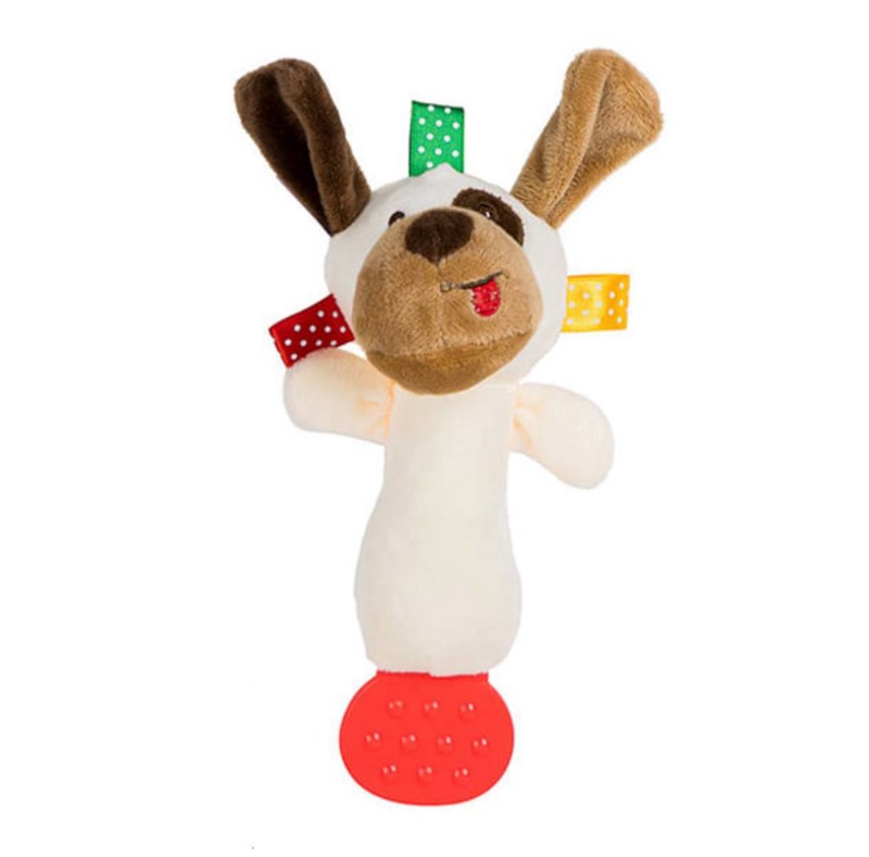 CHOCALHO C/ MORDEDOR PIMPOLHO - BEGE/CACHORRO....7908161344182