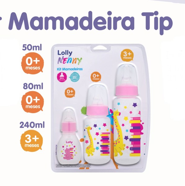 KIT MAMADEIRA LOLLY CART C/3 240/80/50ML R - ROSA...7896699020503