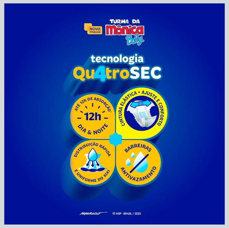 FRALDA DESC TURMA DA MONICA - TAM.P = 62 UND