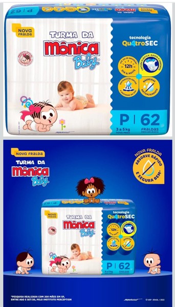 FRALDA DESC TURMA DA MONICA - TAM.P = 62 UND