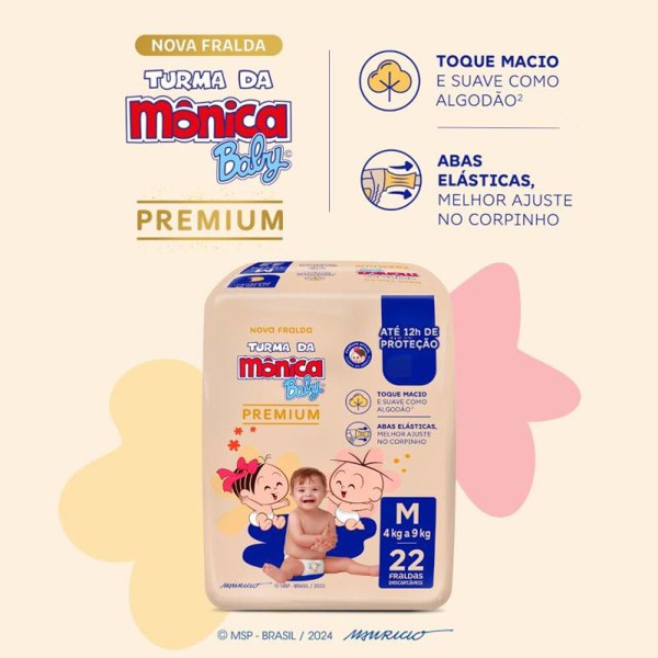 FRALDA DESC TURMA DA MONICA PREMIUM - TAM.M = 22 UND