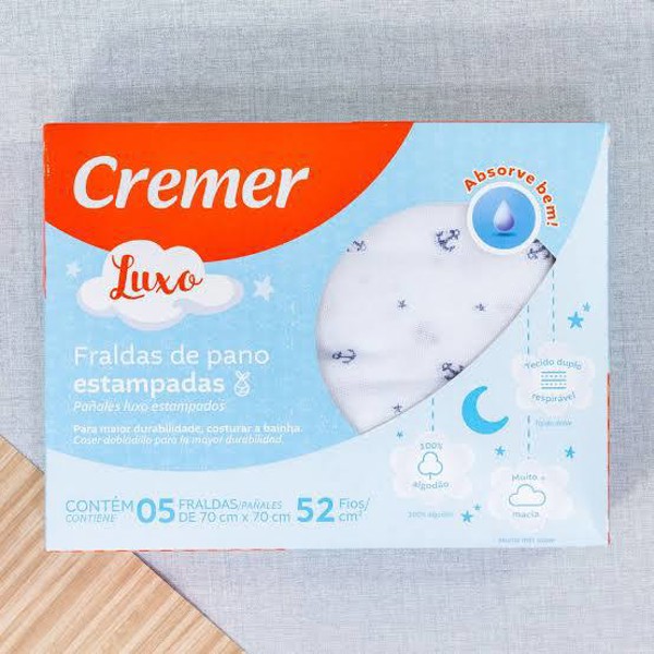 FRALDA CREMER LUXO C/5 70X68 ESTAMP - MASC...7891800332681