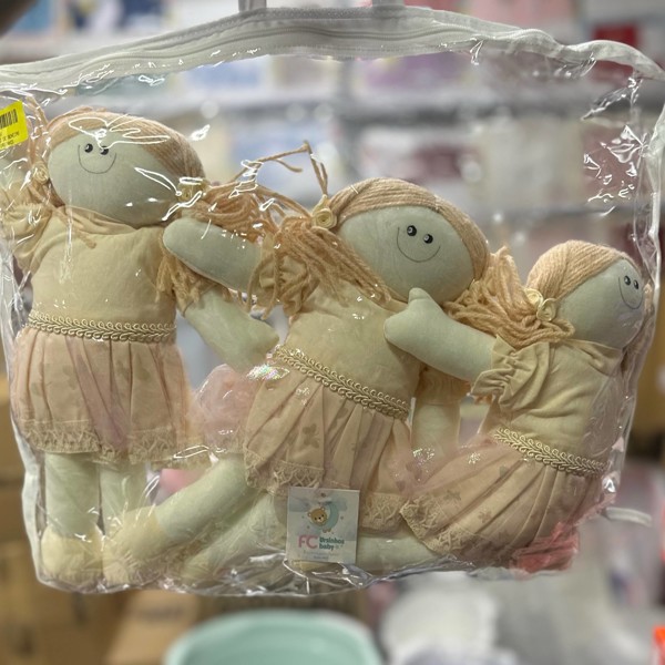 KIT PELUCIA BONECAS P/ NICHO FC C/3UN - BEGE BORBOLETAS....79097820689681