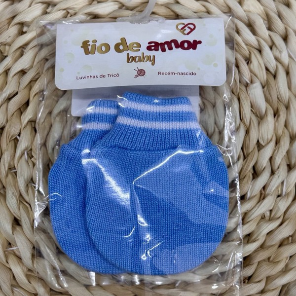 LUVINHA DE TRICO 01 LISO C/LIST FIO DE AMOR 3001 - AZUL...7898722993723