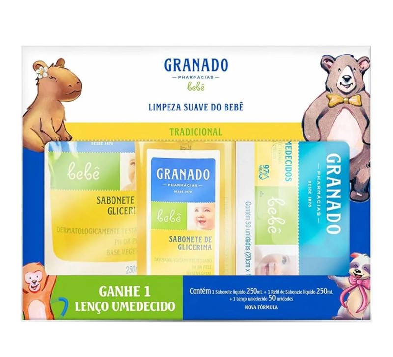 KIT HIGIENE GRANADO BEBE LIMP SUAVE 3PÇ....7896512983305