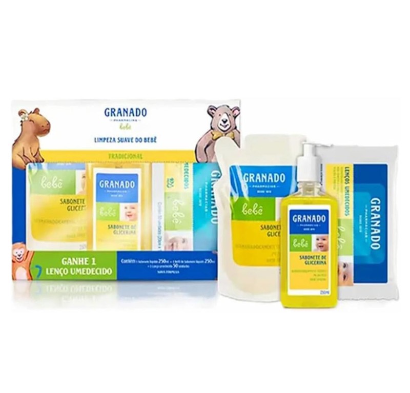 KIT HIGIENE GRANADO BEBE LIMP SUAVE 3PÇ....7896512983305