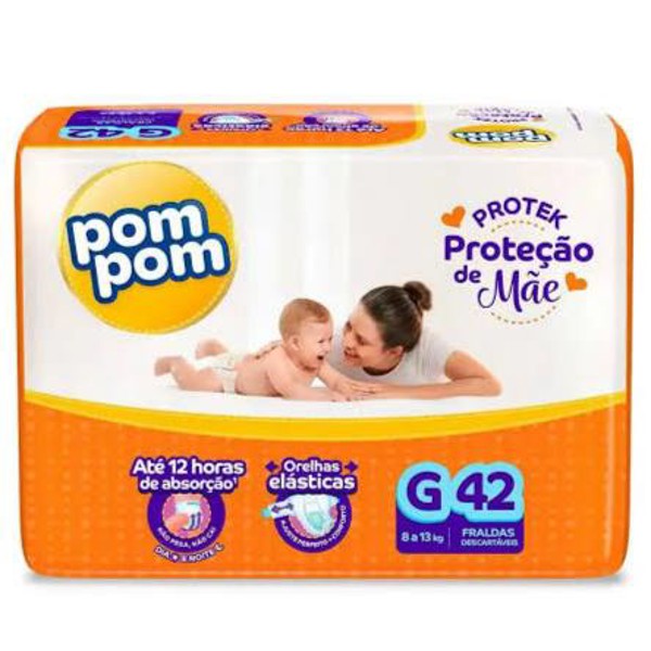 FRALDA DESC POMPOM PROTEK - TAM.G = 42 UND