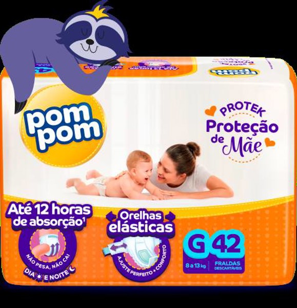 FRALDA DESC POMPOM PROTEK - TAM.G = 42 UND