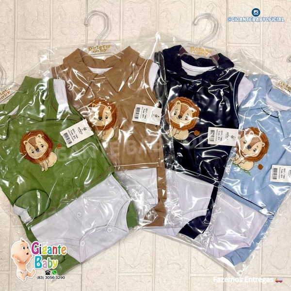 CONJ PAGAO PETECA MASC 4PÇ SAFARI LEAO 7404 - RN...7890017933650