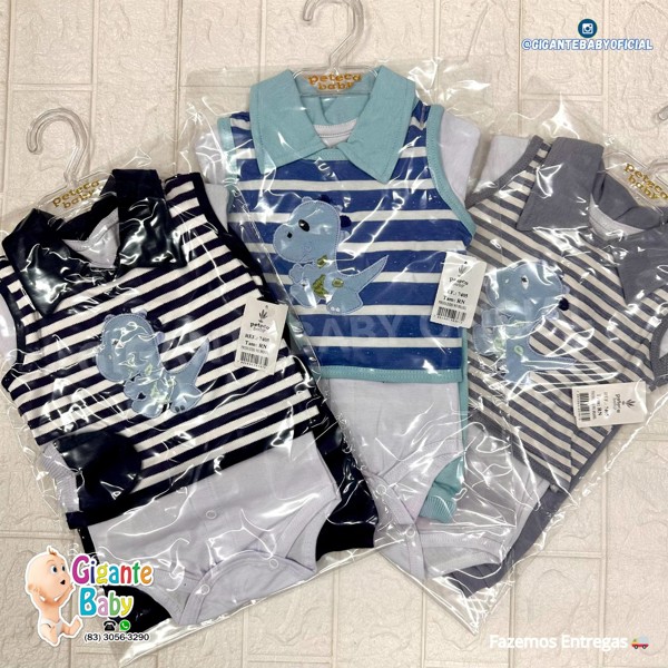 CONJ PAGAO PETECA MASC 4PÇ DINO BABY LIST 7405 - RN...7890995493672