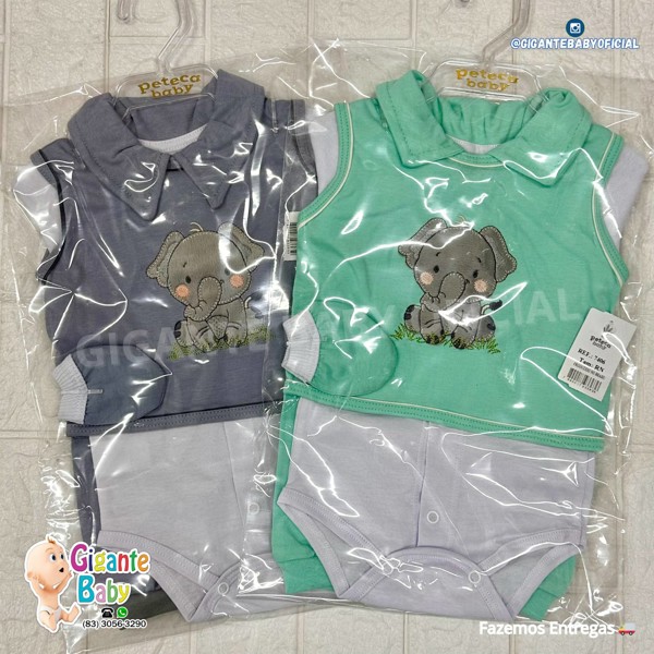 CONJ PAGAO PETECA MASC 4PÇ ELEFANTE BORD 7406 - RN...7890017933636