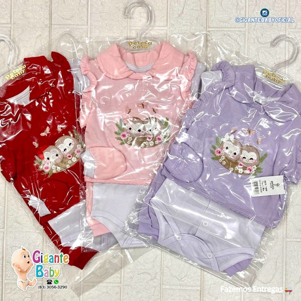 CONJ PAGAO PETECA FEM 5PÇ CORUJA BORD 7409 - RN...7890017933667