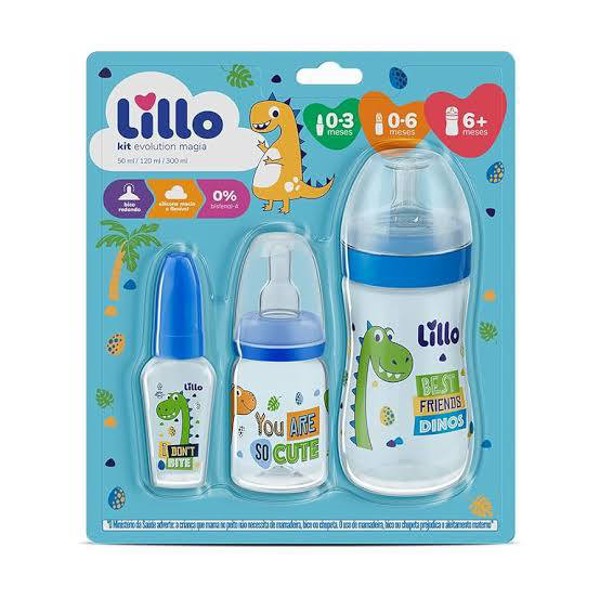 KIT MAMADEIRA LILLO C/3 EVOLUTION MAGIA MASC - DINOSSAURO...7896033261401