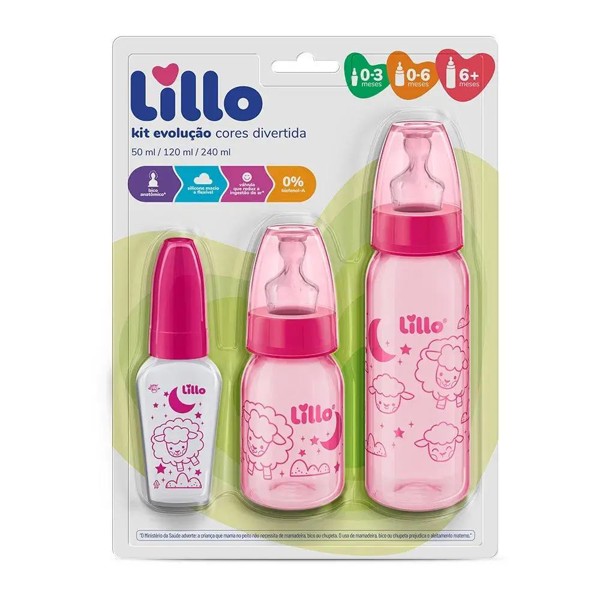 KIT MAMADEIRA LILLO C/3 EVOLUÇAO DIVERTIDA - ROSA...7896033211383