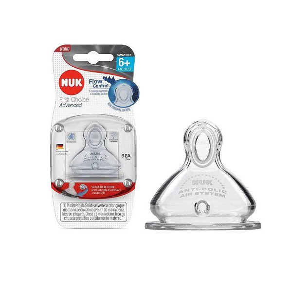 BICO MAMADEIRA NUK FC ADVANCED SIL FLOW CONTROL 6+...7896098808436