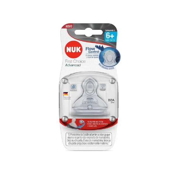 BICO MAMADEIRA NUK FC ADVANCED SIL FLOW CONTROL 6+...7896098808436