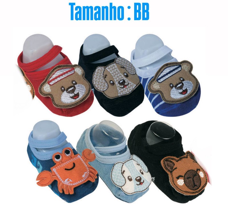 MEIA SAPATILHA BICHOS EVERLY MASC - TAM.BB....7892517284515