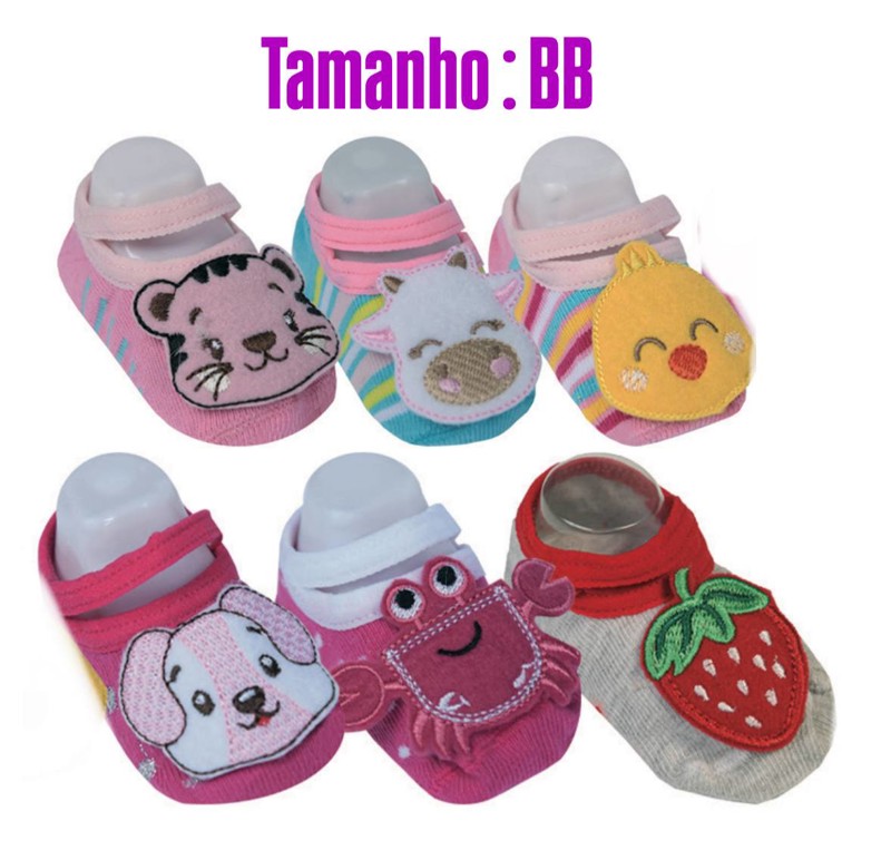 MEIA SAPATILHA BICHOS EVERLY FEM - TAM.BB....7892517284539
