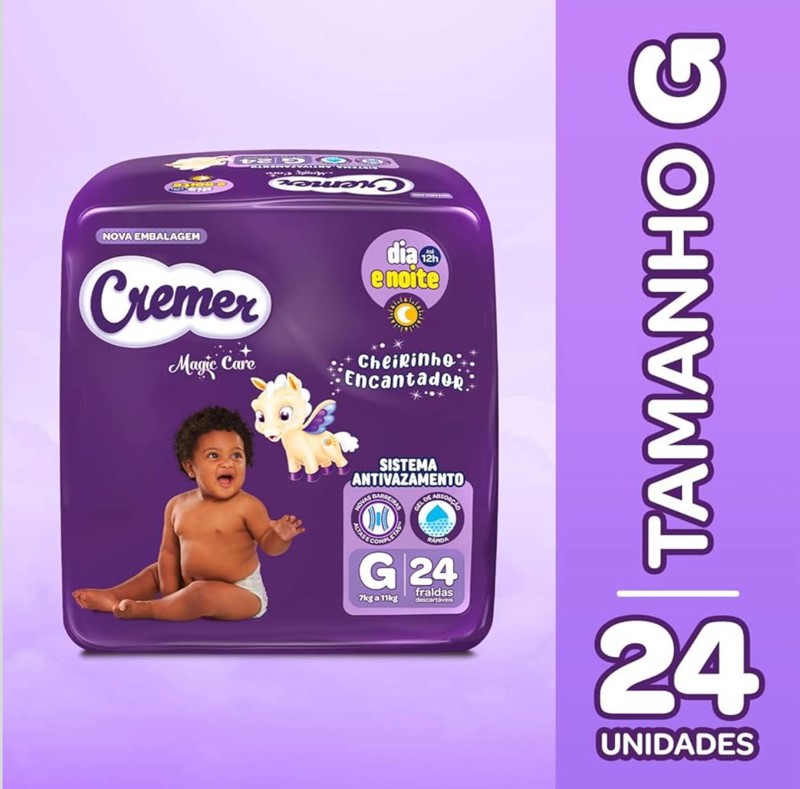 FRALDA DESC CREMER - TAM.G = 24 UN