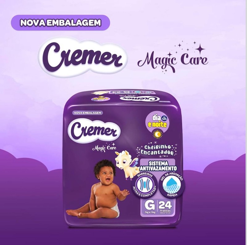 FRALDA DESC CREMER - TAM.G = 24 UN