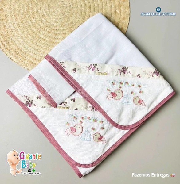 JOGO DE TOALHA P/BANHO ED BABY C/3 FEM - JARDIM....7895463738545